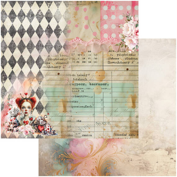 ALCHEMY OF ART 6Blatt 30x30cm doppelseitig Scrapbooking Papier, Alice - Alicia