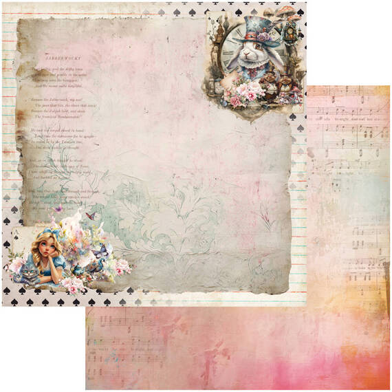 ALCHEMY OF ART 6Blatt 30x30cm doppelseitig Scrapbooking Papier, Alice - Alicia