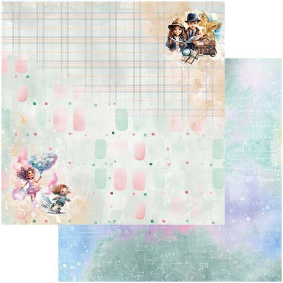 ALCHEMY OF ART Set 12Blatt 20x20cm doppelseitig Scrapbooking Papier 190g, Happy Time