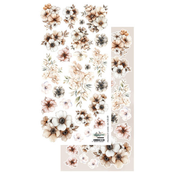 ART ALCHEMY 15x30cm doppelseitig Scrapbooking Papier 250g, Natural beautiful Blumen