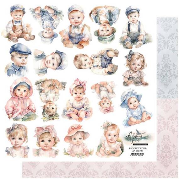 ART ALCHEMY 30x30cm doppelseitig Scrapbooking Papier 250g, Hello Baby