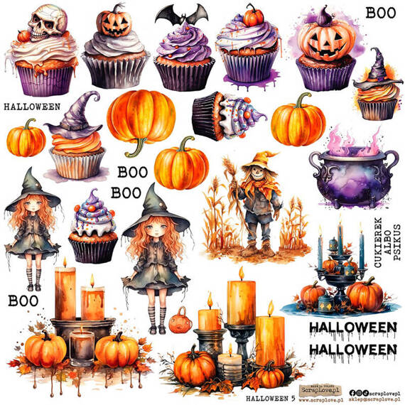 AUFKLEBER Dekor Stickers - ScrapLove - Halloween 5