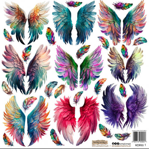 AUFKLEBER Dekor Stickers - ScrapLove - Wings 1