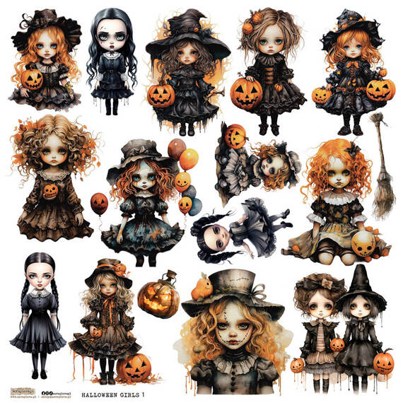 AUFKLEBER - ScrapLove - Halloween Girls 1 