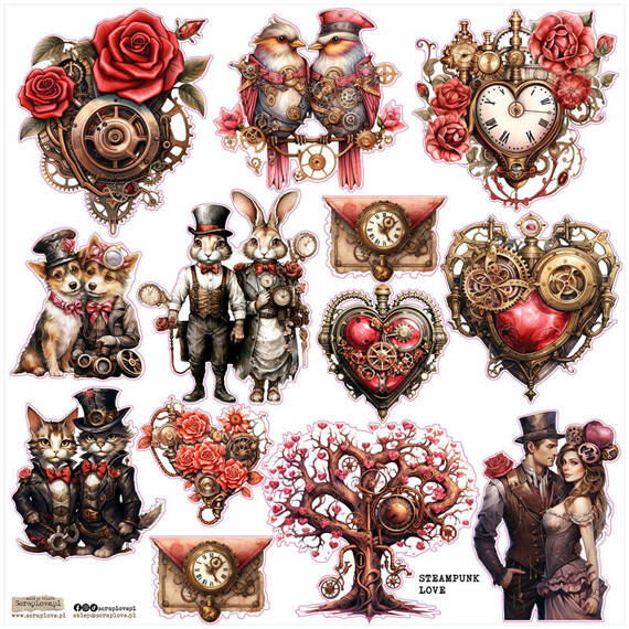 AUFKLEBER - ScrapLove - Steampunk Liebe