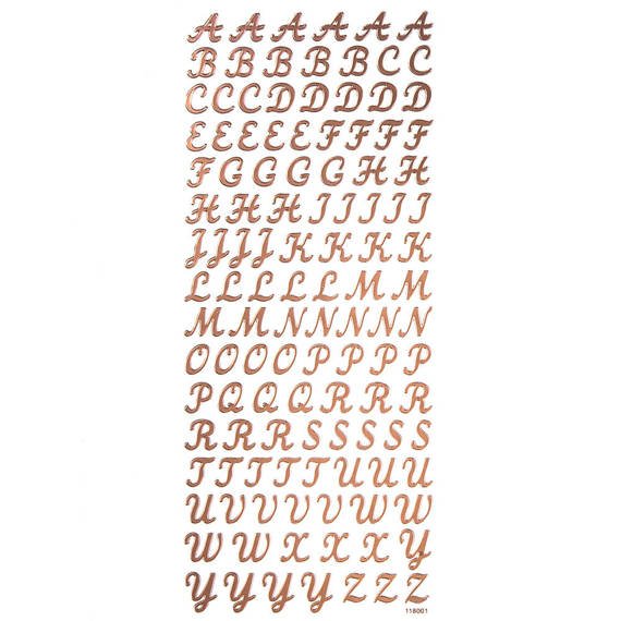 AUFKLEBER metallic - DPCraft - Alphabet 118pc Großbuchstaben