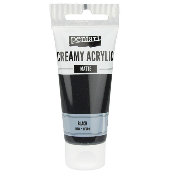 Acrylfarbe cremig Acryl matt schwarz/schwarz matt 60ml - PENTART