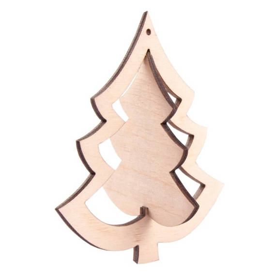 Anhänger aus Holz - Weihnachtsbaum 3D 9 cm - Dekor