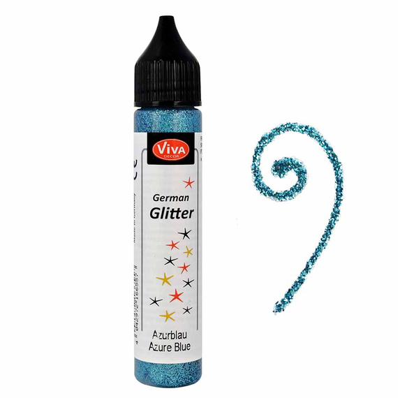 Aufgeklebter Glitter - Viva Decor - Azurblau