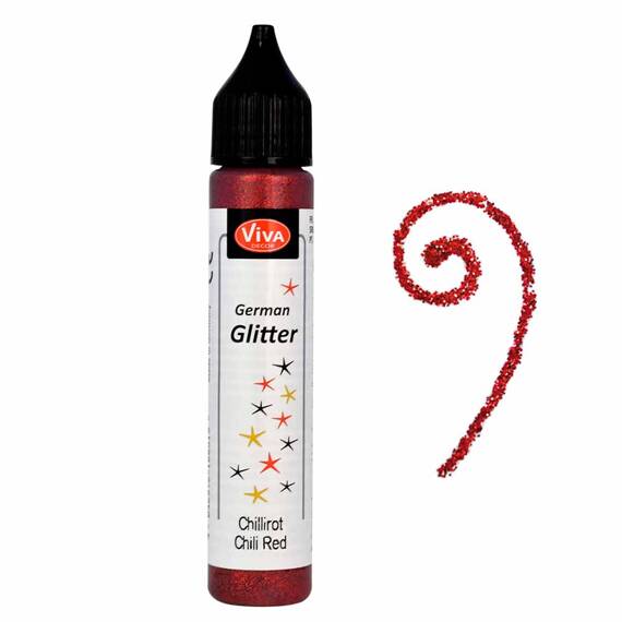 Aufgeklebter Glitter - Viva Decor - Chili rot rot