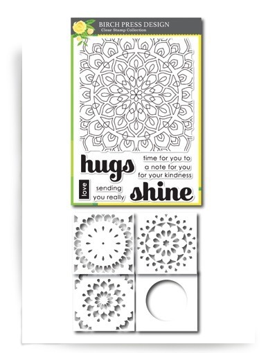 BIRCH PRESS DESIGN Maskenset Schablone STENCIL - Leuchtendes Mandala