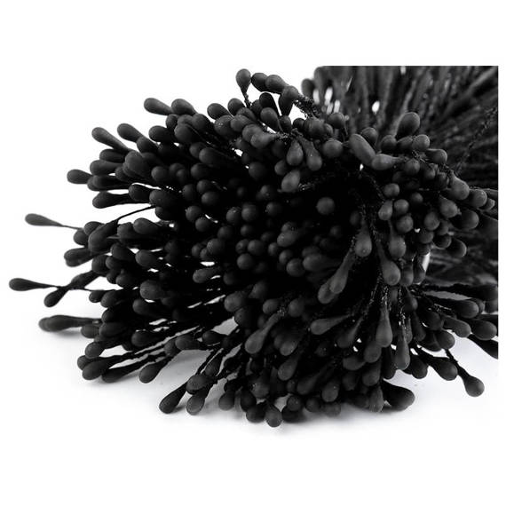 BLUME STAUBBLÄTTER schwarz matt Doppelköpfe für Foamiran Art Flower 150 Stk.