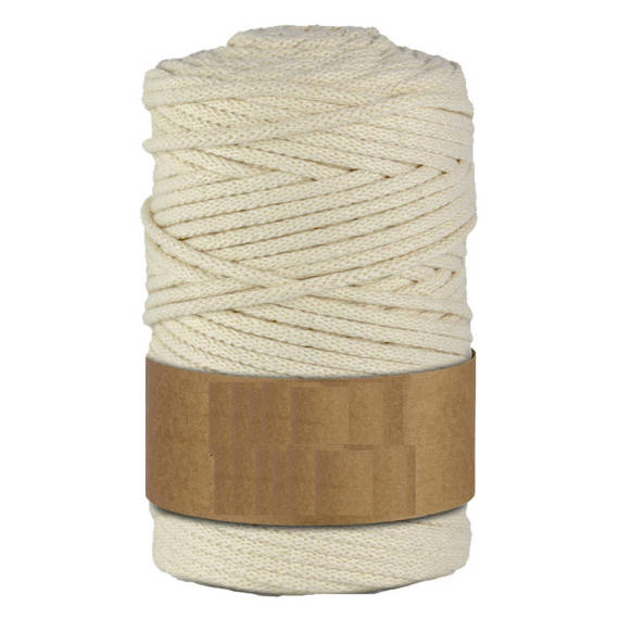 Baumwollkordel 5mm Seil aus Baumwolle mit Polyester Kern 100m - elfenbein