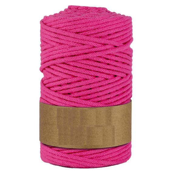 Baumwollkordel 5mm Seil aus Baumwolle mit Polyester Kern 100m - fuchsia