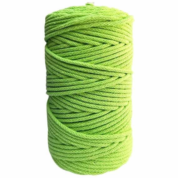 Baumwollkordel 5mm Seil aus Baumwolle mit Polyester Kern 100m - hellgrün / lindgrün