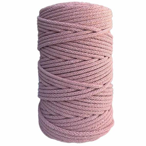 Baumwollkordel 5mm Seil aus Baumwolle mit Polyester Kern 100m - schmutzig rosa