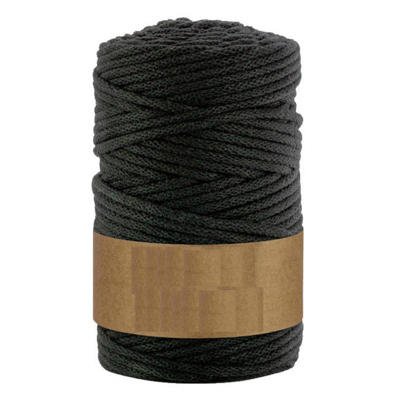 Baumwollkordel 5mm Seil aus Baumwolle mit Polyester Kern 100m - schwarz