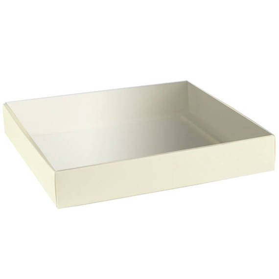 Box mit vollem Glas Quadrat Creme groß 15x15 - RzP