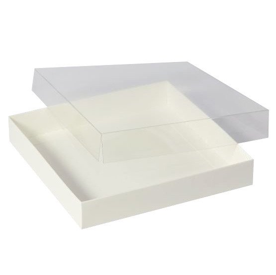 Box mit vollem Glas Quadrat Creme groß 15x15 - RzP