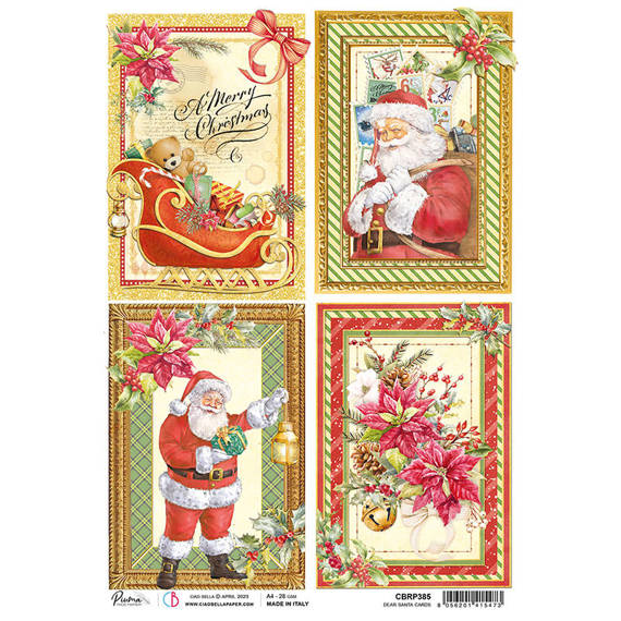 CIAO BELLA Reispapier Decoupage Bastelpapier Softpapier, Dear santa cards