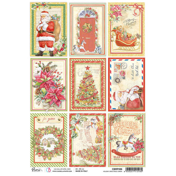 CIAO BELLA Reispapier Decoupage Bastelpapier Softpapier, Holiday Greeting cards