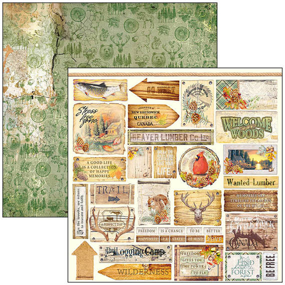 CIAO BELLA Satz 11Stk 30x30cm doppelseitigen Scrapbooking Papier - Into the wild