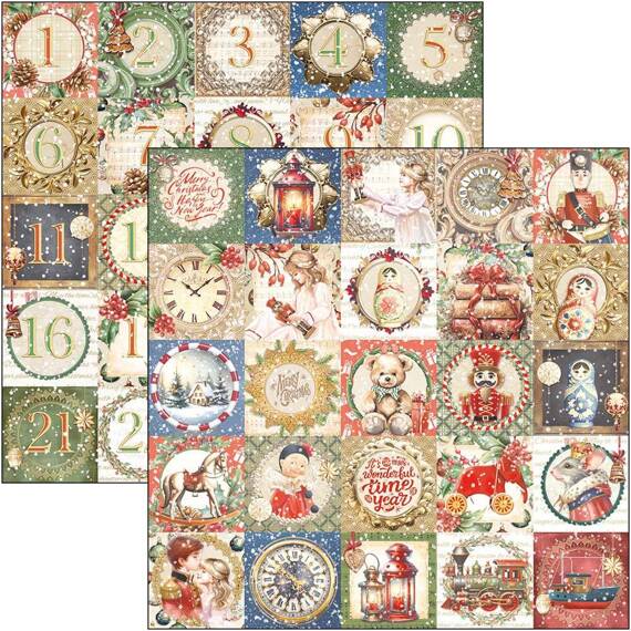 CIAO BELLA Satz 7Stk 30x30cm doppelseitigen Scrapbooking Papier - The Nutcracker