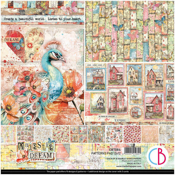 CIAO BELLA Satz 7Stk doppelseitigen Scrapbooking Papier 30x30cm -  Majestic Dream