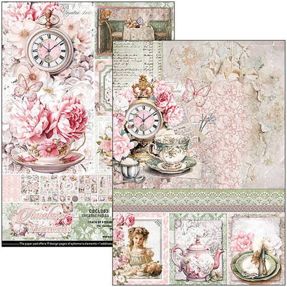 CIAO BELLA Satz 8 Stk doppelseitigen Scrapbooking Papier A4 - Timeless Moments