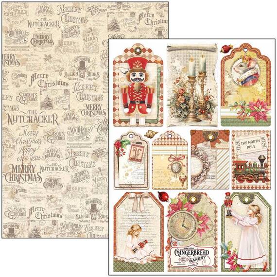 CIAO BELLA Satz 8Stk 21x30cm doppelseitigen Scrapbooking Papier - The Nutcracker