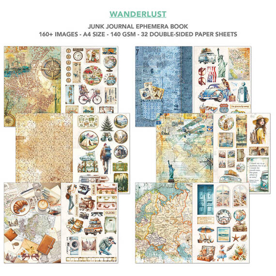 CIAO BELLA Satz doppelseitigen Scrapbooking Papier A4 - Wanderlust