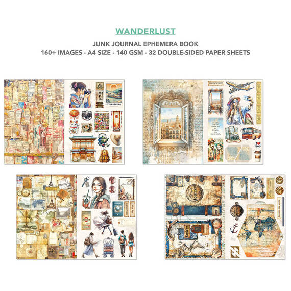 CIAO BELLA Satz doppelseitigen Scrapbooking Papier A4 - Wanderlust