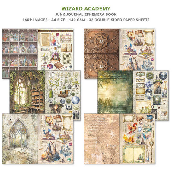 CIAO BELLA Satz  doppelseitigen Scrapbooking Papier A4 - Wizard Academy