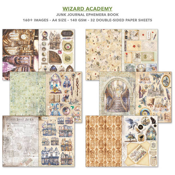 CIAO BELLA Satz  doppelseitigen Scrapbooking Papier A4 - Wizard Academy