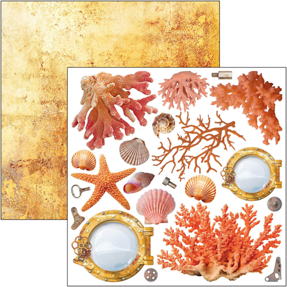 CIAO BELLA Setz 24Stk 15x15cm doppelseitigen Scrapbooking Papier -  Coral Reef