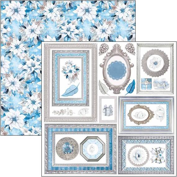 CIAO BELLA Setz 24Stk 15x15cm doppelseitigen Scrapbooking Papier - Elegance of Blue