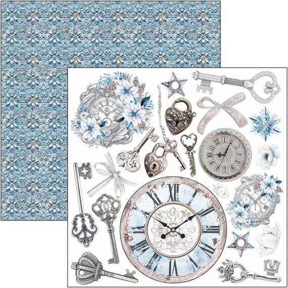 CIAO BELLA Setz 24Stk 15x15cm doppelseitigen Scrapbooking Papier - Elegance of Blue