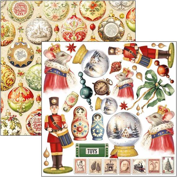 CIAO BELLA Setz 24Stk 15x15cm doppelseitigen Scrapbooking Papier - The Nutcracker