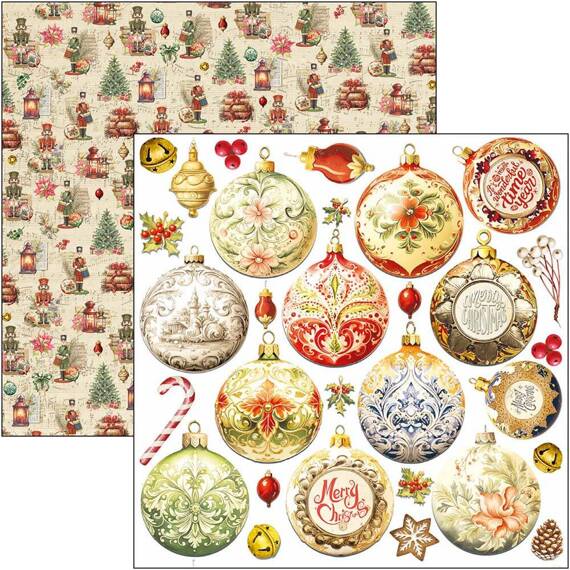 CIAO BELLA Setz 24Stk 15x15cm doppelseitigen Scrapbooking Papier - The Nutcracker