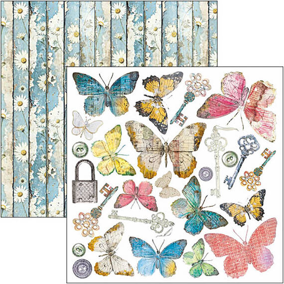 CIAO BELLA Setz 24Stk  doppelseitigen Scrapbooking Papier 15x15cm - Majestic Dream