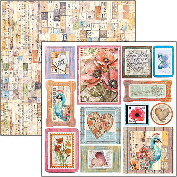 CIAO BELLA Setz 24Stk  doppelseitigen Scrapbooking Papier 15x15cm - Majestic Dream