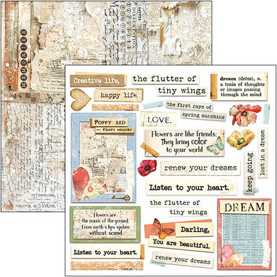 CIAO BELLA Setz 24Stk  doppelseitigen Scrapbooking Papier 15x15cm - Majestic Dream