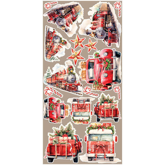 CRAFT OCLOCK 15,5x30,5cm Scrapbooking Papier mit Elementen, Autumnaria - CHRISTMAS