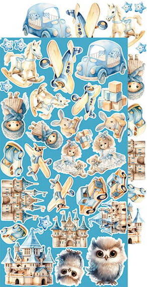 CRAFT OCLOCK 15,5x30,5cm Scrapbooking Papier mit Elementen, Boy & Toy - Baby Boy