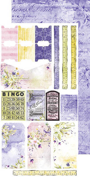 CRAFT OCLOCK 15,5x30,5cm Scrapbooking Papier mit Elementen, Summer Flowers