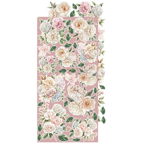 CRAFT OCLOCK 15x30cm Scrapbooking Papier mit Elementen, Rose Emotions - Flowers