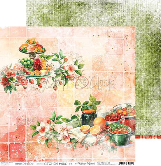 CRAFT OCLOCK 24 Blatt 20x20cm doppelseitig Scrapbooking Papier 190g, Kitchen Mode