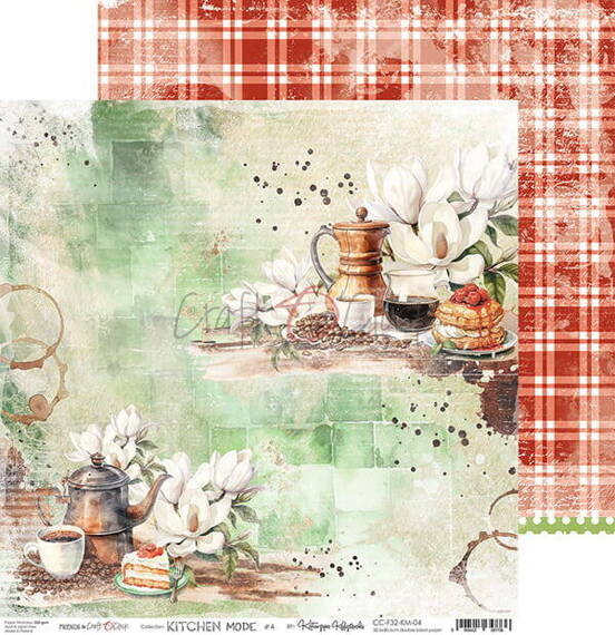 CRAFT OCLOCK 24 Blatt 20x20cm doppelseitig Scrapbooking Papier 190g, Kitchen Mode