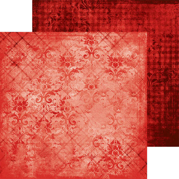 CRAFT OCLOCK 24 Blatt 20x20cm doppelseitig Scrapbooking Papier 190g, Red Mood 