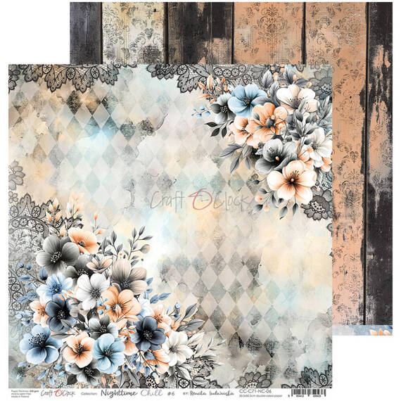 CRAFT OCLOCK 24 Blatt 20x20cm doppelseitig Scrapbooking Papier, Nighttime Chill